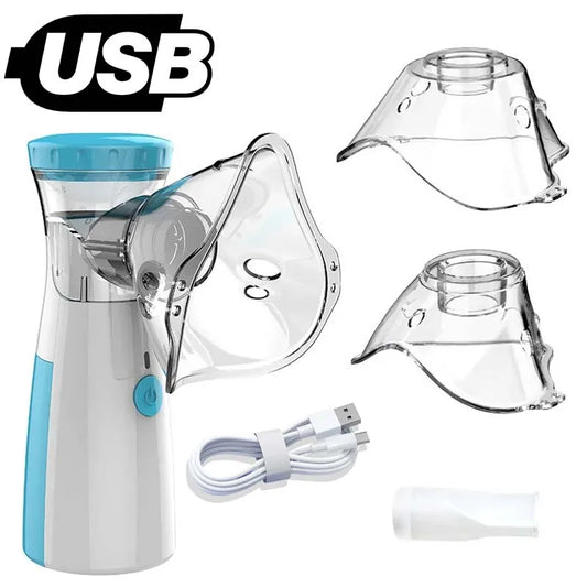 Nebulizador Portátil Silencioso Mesh – Inalador Ultrassônico para Crianças e Adultos com Alimentação por Pilhas e USB