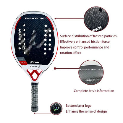 Raquete Profissional Beach Tennis Cwin Carbono 3k — Potência, Controle e Performance Premium