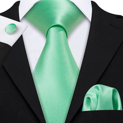 Conjunto Premium de Gravata de Seda Masculina com Lenço e Abotoaduras — Elegante para Casamento, Festa e Social