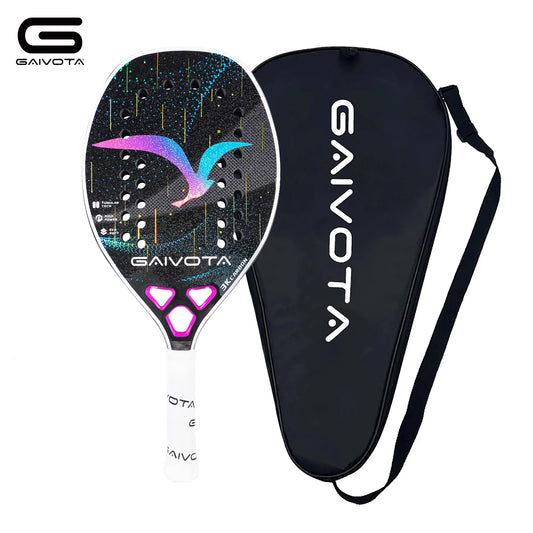 Raquete GAIVOTA 2025 Beach Tennis 3K Carbon Fiber com Mochila — Performance Profissional e Estilo Premium