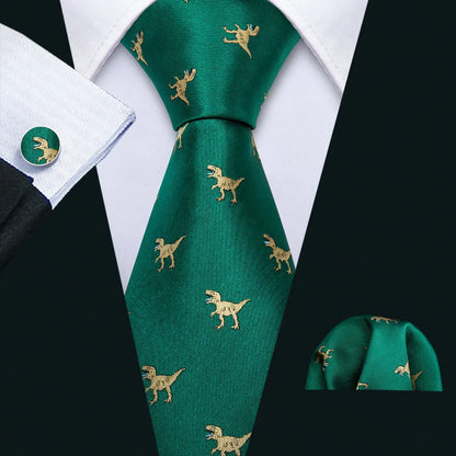 Conjunto Premium de Gravata de Seda Masculina com Lenço e Abotoaduras — Elegante para Casamento, Festa e Social