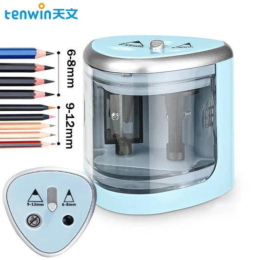 Apontador Elétrico Automático Tenwin com Dupla Entrada – Praticidade e Precisão para Escola, Escritório e Arte