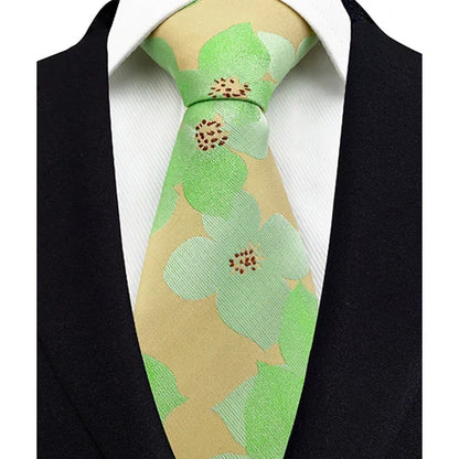 Gravata Masculina Clássica 8cm Jacquard — Estampas Xadrez, Listrada e Floral | Elegante para Casamento, Festa e Social | 41 Cores Disponíveis