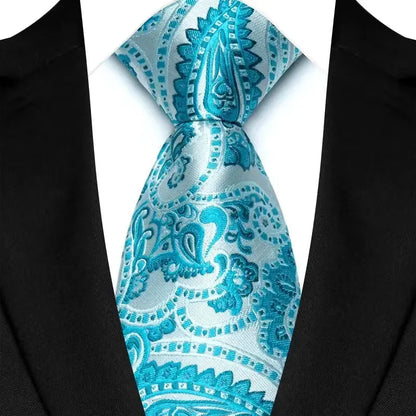 Gravata Masculina Clássica 8cm Jacquard — Estampas Xadrez, Listrada e Floral | Elegante para Casamento, Festa e Social | 41 Cores Disponíveis