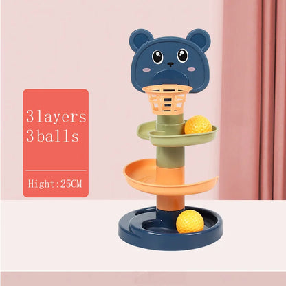 Brinquedo Montessori com Bolinhas Deslizantes – Torre Educativa de Encaixe e Desenvolvimento Infantil para Bebês