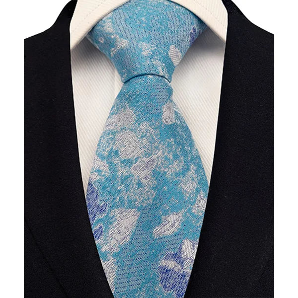 Gravata Masculina Clássica 8cm Jacquard — Estampas Xadrez, Listrada e Floral | Elegante para Casamento, Festa e Social | 41 Cores Disponíveis