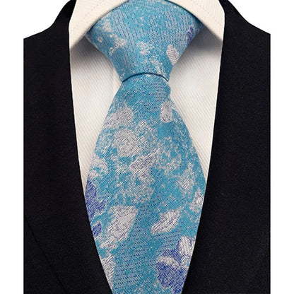 Gravata Masculina Clássica 8cm Jacquard — Estampas Xadrez, Listrada e Floral | Elegante para Casamento, Festa e Social | 41 Cores Disponíveis