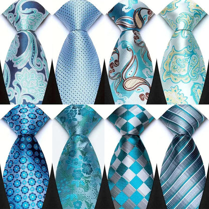 Gravata Masculina Clássica 8cm Jacquard — Estampas Xadrez, Listrada e Floral | Elegante para Casamento, Festa e Social | 41 Cores Disponíveis