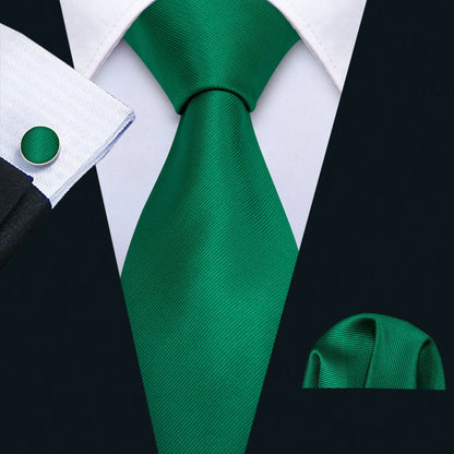 Conjunto Premium de Gravata de Seda Masculina com Lenço e Abotoaduras — Elegante para Casamento, Festa e Social