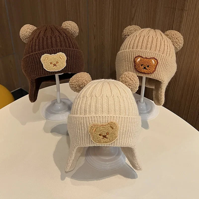 Touca Infantil de Inverno com Orelhinhas de Ursinho — Gorro Quentinho, Fofo e Super Confortável para Bebês