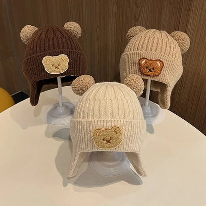 Touca Infantil de Inverno com Orelhinhas de Ursinho — Gorro Quentinho, Fofo e Super Confortável para Bebês