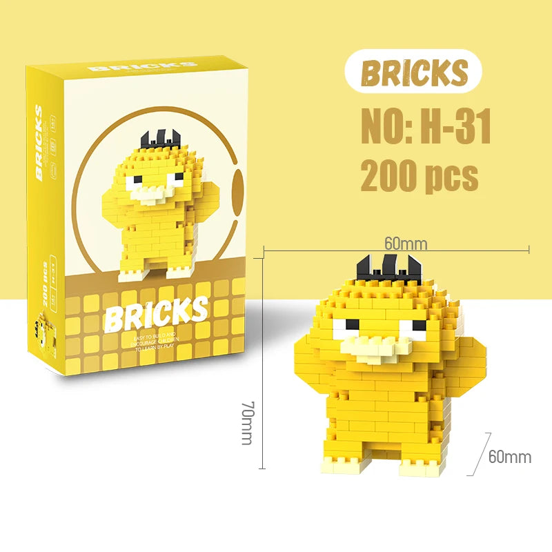 Blocos de Montar Pokémon, Pikachu e Charizard — Mini Figuras de Ação Divertidas para Crianças e Presentes de Aniversário