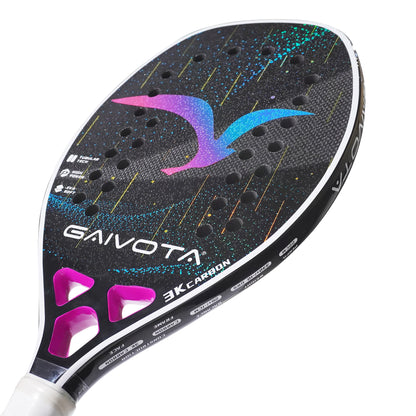 Raquete GAIVOTA 2025 Beach Tennis 3K Carbon Fiber com Mochila — Performance Profissional e Estilo Premium