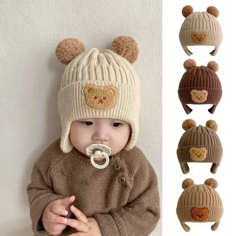Touca Infantil de Inverno com Orelhinhas de Ursinho — Gorro Quentinho, Fofo e Super Confortável para Bebês