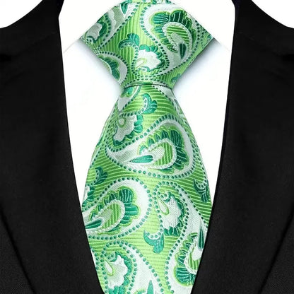 Gravata Masculina Clássica 8cm Jacquard — Estampas Xadrez, Listrada e Floral | Elegante para Casamento, Festa e Social | 41 Cores Disponíveis