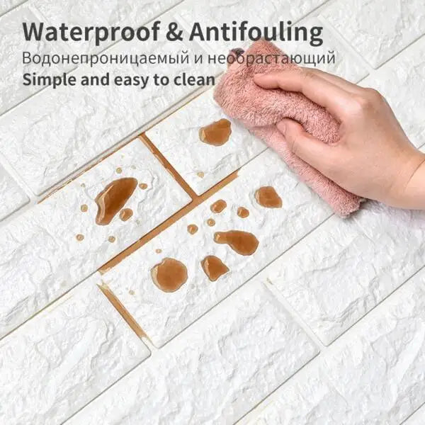 Papel de Parede 3D Autoadesivo Impermeável Estilo Tijolinho — Adesivo Decorativo para Sala, Quarto e Quarto Infantil 70cm X 1m