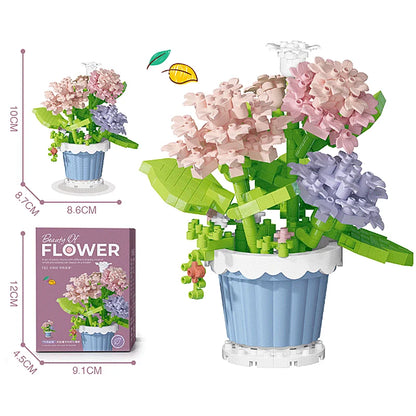 Buquê de Flores em Blocos de Montar – Presente Decorativo com Rosas e Girassóis