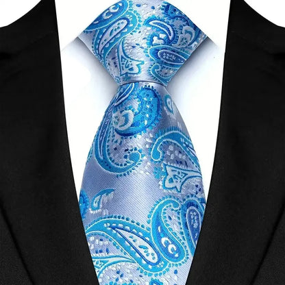 Gravata Masculina Clássica 8cm Jacquard — Estampas Xadrez, Listrada e Floral | Elegante para Casamento, Festa e Social | 41 Cores Disponíveis