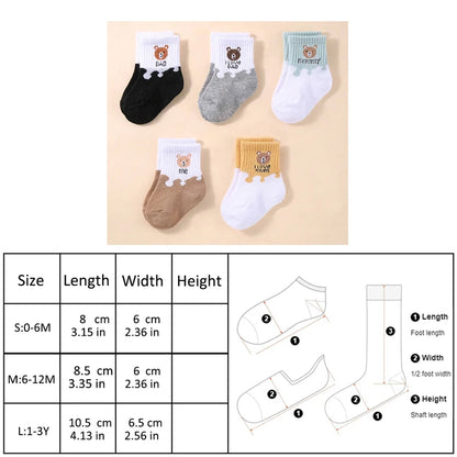 Kit com 5 Pares de Meias para Bebê — Conforto e Proteção para os Pezinhos