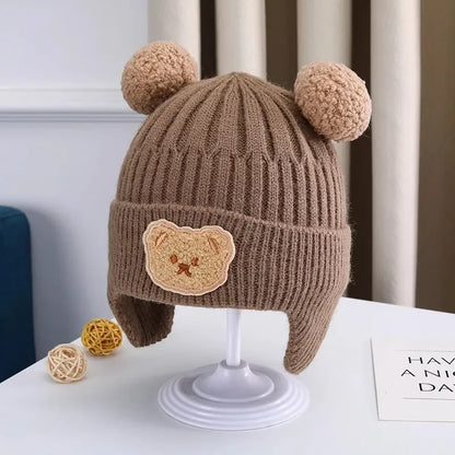 Touca Infantil de Inverno com Orelhinhas de Ursinho — Gorro Quentinho, Fofo e Super Confortável para Bebês