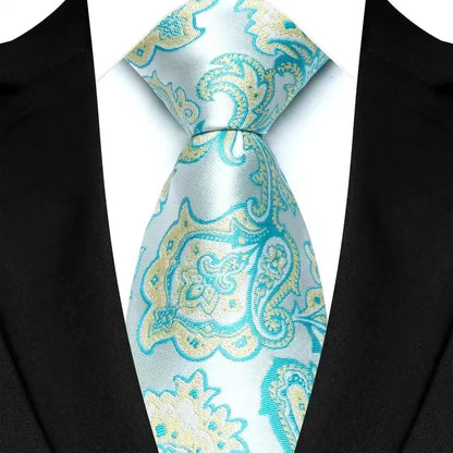 Gravata Masculina Clássica 8cm Jacquard — Estampas Xadrez, Listrada e Floral | Elegante para Casamento, Festa e Social | 41 Cores Disponíveis