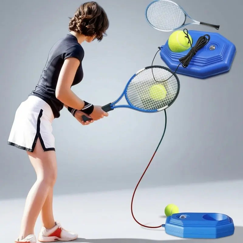 Treinador de Tênis com Bola de Retorno — Equipamento Portátil para Treino Individual e Diversão