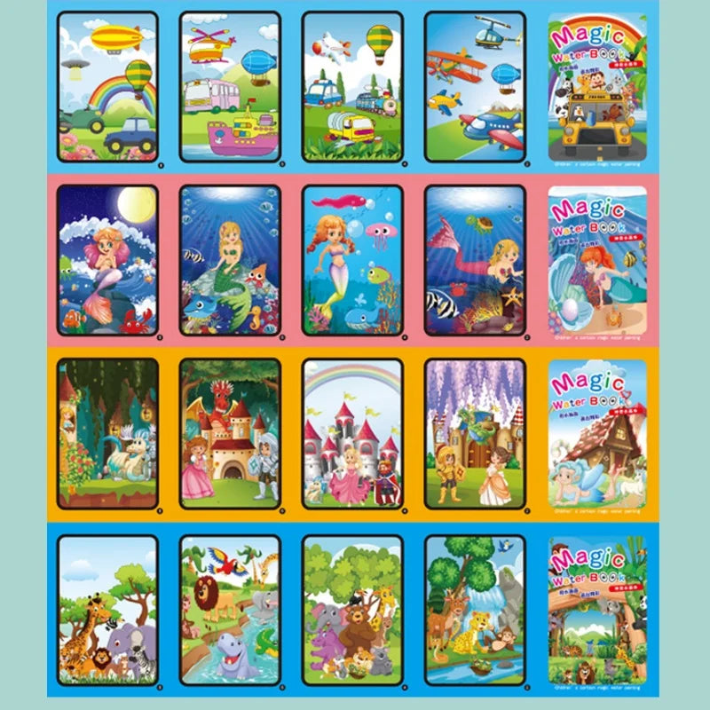 Livro Mágico de Desenho com Água — Diversão Educativa Sem Sujeira!