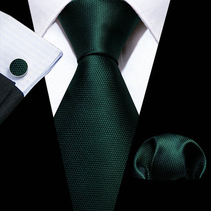 Conjunto Premium de Gravata de Seda Masculina com Lenço e Abotoaduras — Elegante para Casamento, Festa e Social