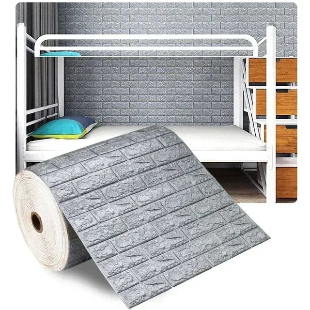 Papel de Parede 3D Autoadesivo Impermeável Estilo Tijolinho — Adesivo Decorativo para Sala, Quarto e Quarto Infantil 70cm X 1m