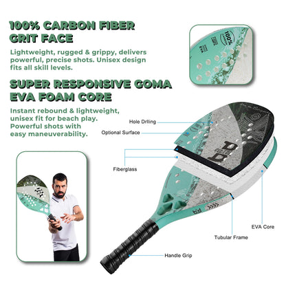 Raquete Beach Tennis ANOLE Full Carbon: Leveza Extrema e Controle Total