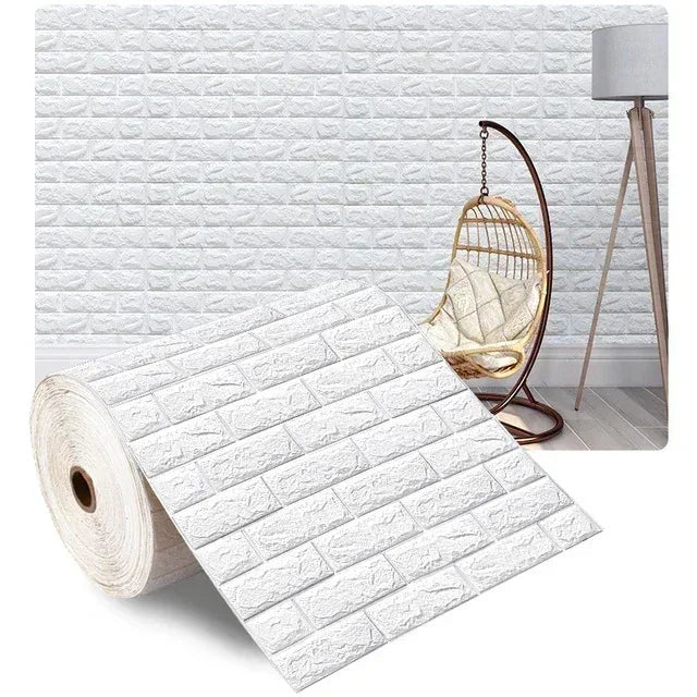 Papel de Parede 3D Autoadesivo Impermeável Estilo Tijolinho — Adesivo Decorativo para Sala, Quarto e Quarto Infantil 70cm X 1m