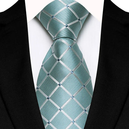 Gravata Masculina Clássica 8cm Jacquard — Estampas Xadrez, Listrada e Floral | Elegante para Casamento, Festa e Social | 41 Cores Disponíveis