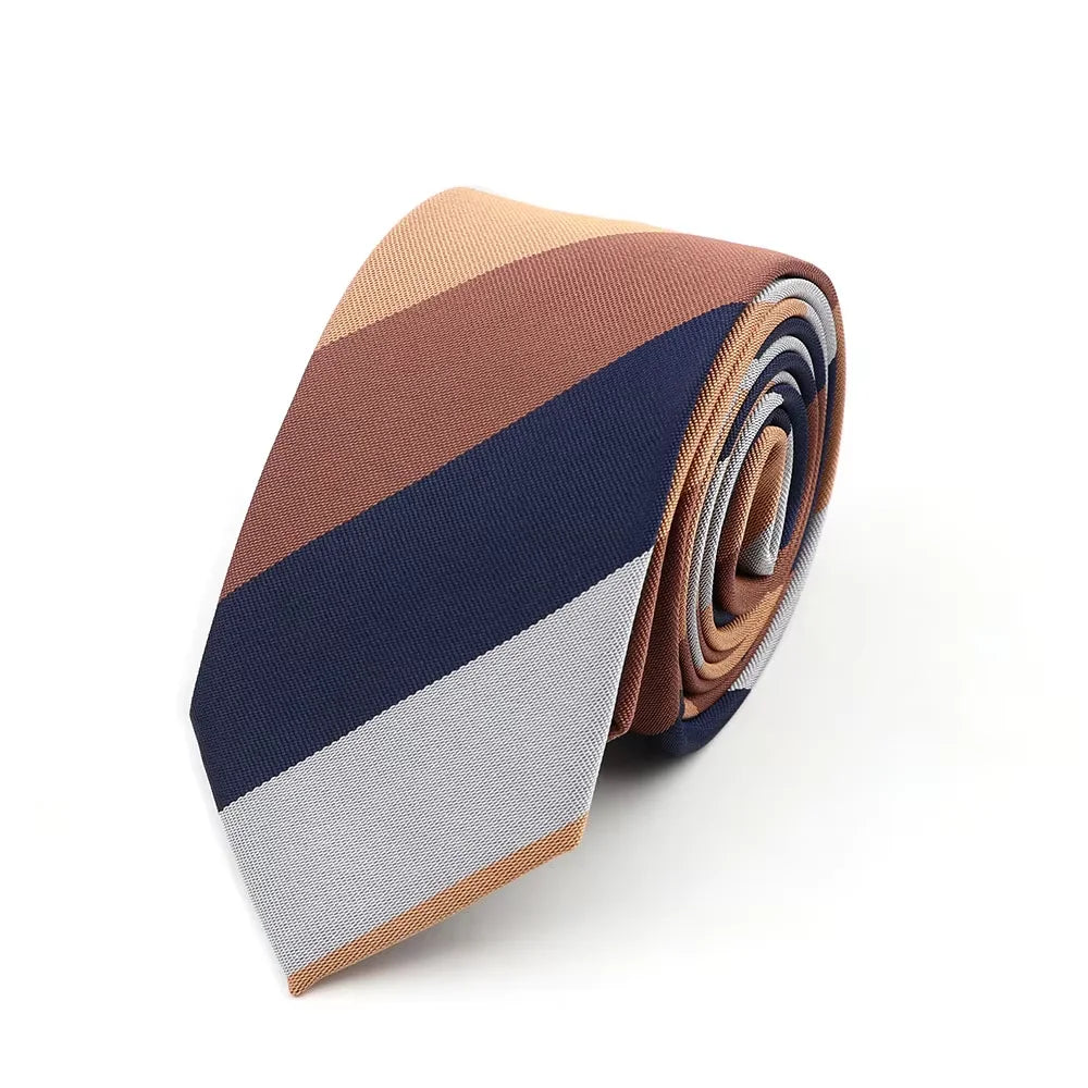 Gravata Slim Masculina 6cm — Estilo Casual e Elegante para Negócios | Poliéster Premium com Estampa Xadrez e Listrada | Acessório Fashion para Camisa Social | Presente Sofisticado (Modelos Nº 31–61)