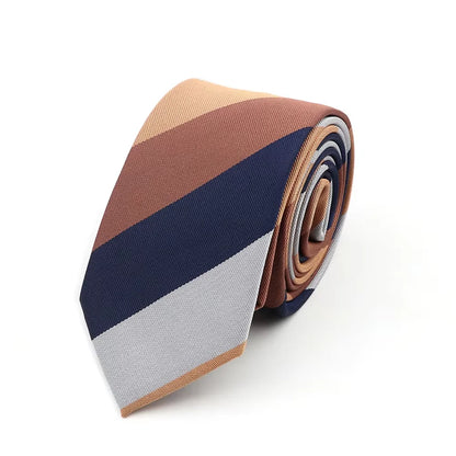 Gravata Slim Masculina 6cm — Estilo Casual e Elegante para Negócios | Poliéster Premium com Estampa Xadrez e Listrada | Acessório Fashion para Camisa Social | Presente Sofisticado (Modelos Nº 31–61)