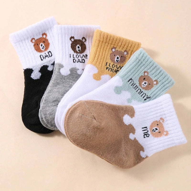 Kit com 5 Pares de Meias para Bebê — Conforto e Proteção para os Pezinhos