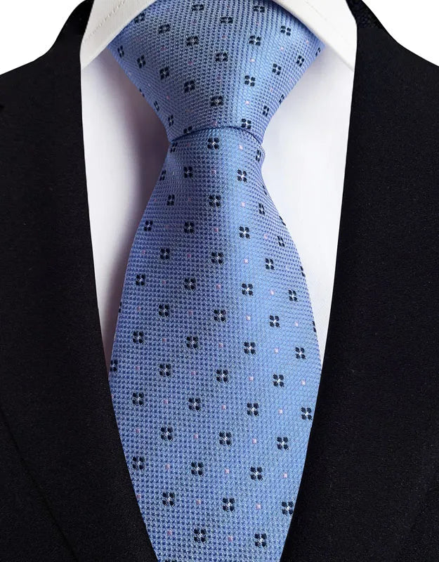 Gravata Masculina Clássica 8cm Jacquard — Estampas Xadrez, Listrada e Floral | Elegante para Casamento, Festa e Social | 41 Cores Disponíveis