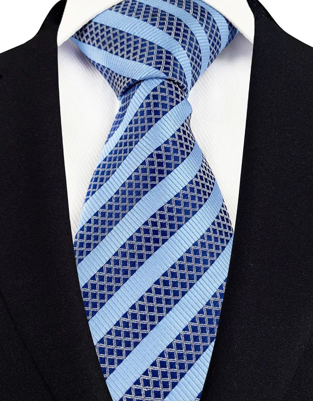 Gravata Masculina Clássica 8cm Jacquard — Estampas Xadrez, Listrada e Floral | Elegante para Casamento, Festa e Social | 41 Cores Disponíveis