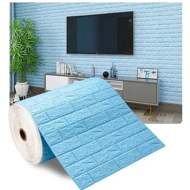 Papel de Parede 3D Autoadesivo Impermeável Estilo Tijolinho — Adesivo Decorativo para Sala, Quarto e Quarto Infantil 70cm X 1m