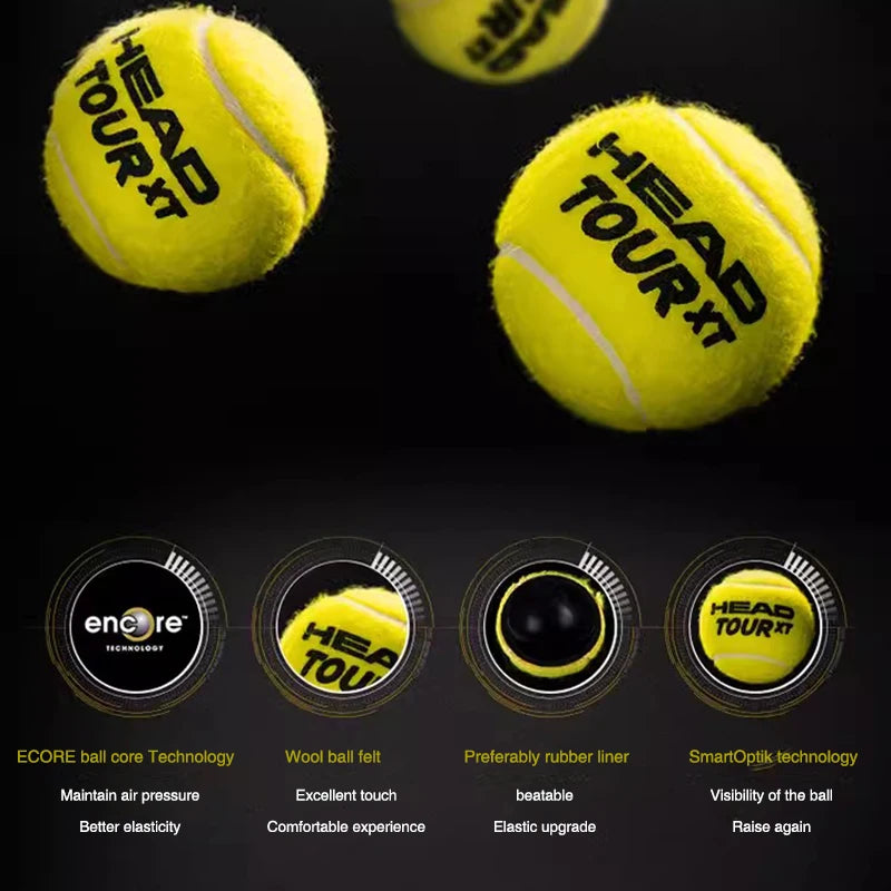 Bolas de Tênis HEAD TOUR XT Profissional — Alta Elasticidade, Resistência e Performance de Competição