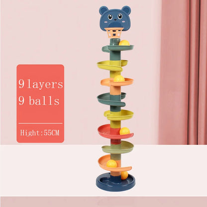 Brinquedo Montessori com Bolinhas Deslizantes – Torre Educativa de Encaixe e Desenvolvimento Infantil para Bebês