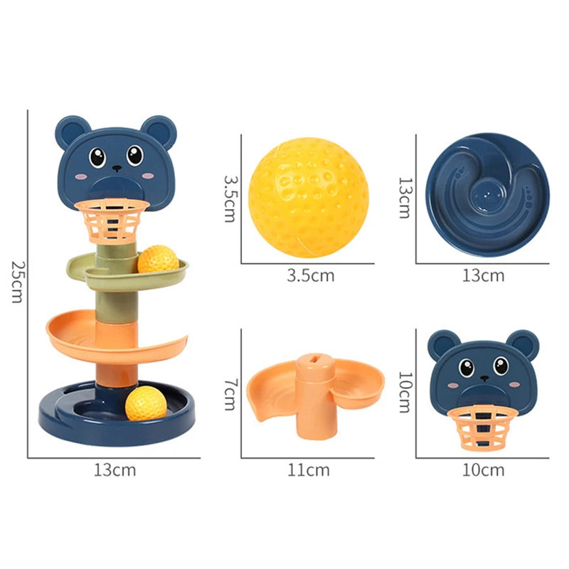 Brinquedo Montessori com Bolinhas Deslizantes – Torre Educativa de Encaixe e Desenvolvimento Infantil para Bebês