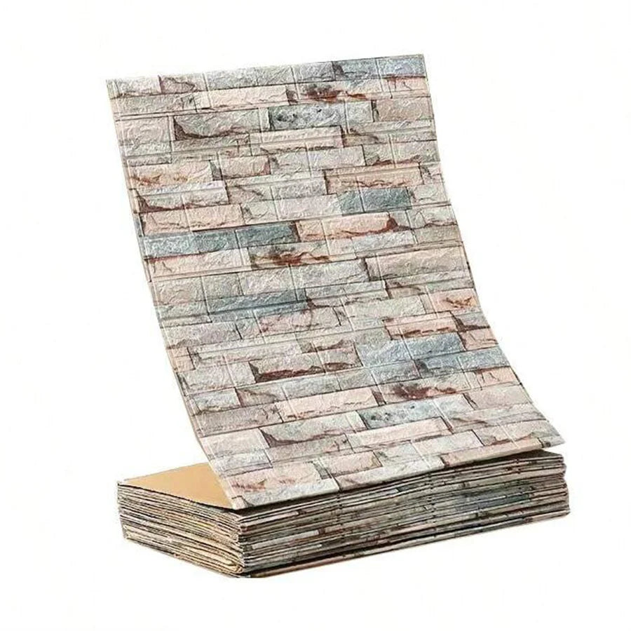Papel de Parede 3D Autoadesivo Impermeável Estilo Tijolinho — Adesivo Decorativo para Sala, Quarto e Quarto Infantil 70cm X 1m