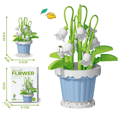 Buquê de Flores em Blocos de Montar – Presente Decorativo com Rosas e Girassóis