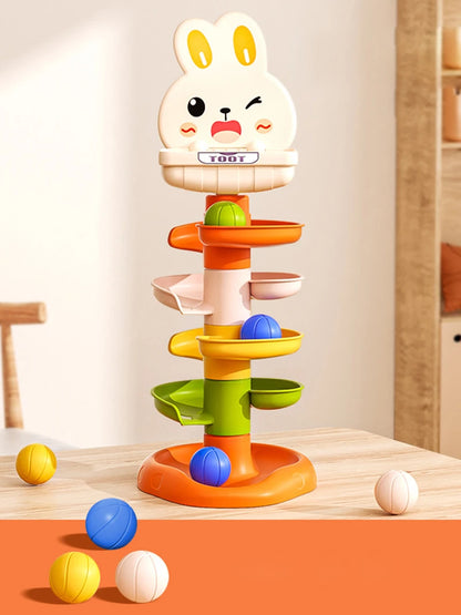 Brinquedo Montessori com Bolinhas Deslizantes – Torre Educativa de Encaixe e Desenvolvimento Infantil para Bebês