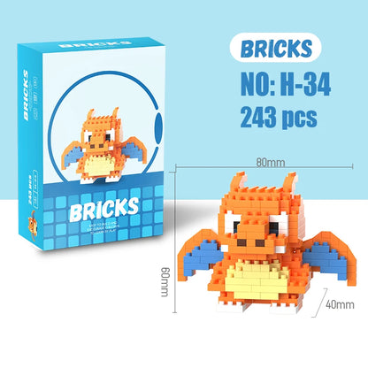 Blocos de Montar Pokémon, Pikachu e Charizard — Mini Figuras de Ação Divertidas para Crianças e Presentes de Aniversário