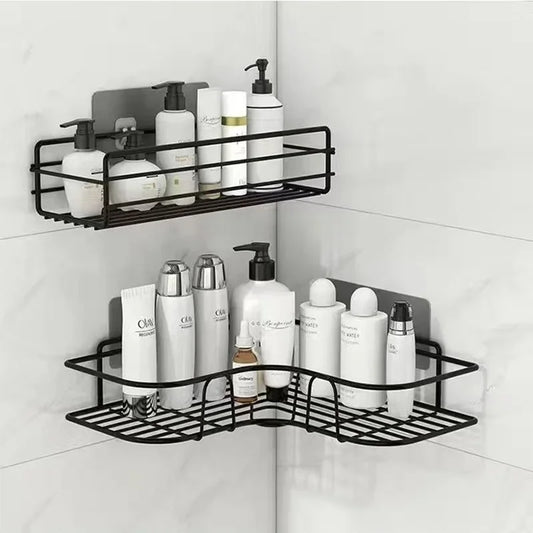 Suportes e Organizadores Premium para Banheiro e Cozinha — Prateleira Suspensa de Parede, Organizador Metálico Multifuncional, Carrinho Organizador, Cortina para Box e Cômoda com Grande Espaço de Armazenamento.