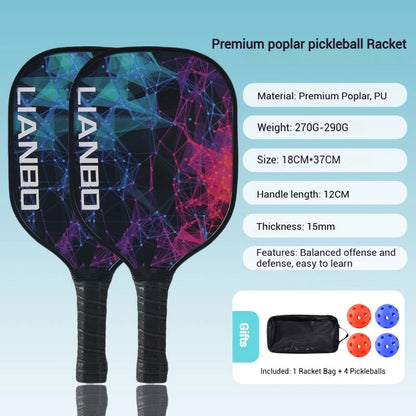 Kit Pickleball com 2 Raquetes e 4 Bolinhas — Leve e Resistente.