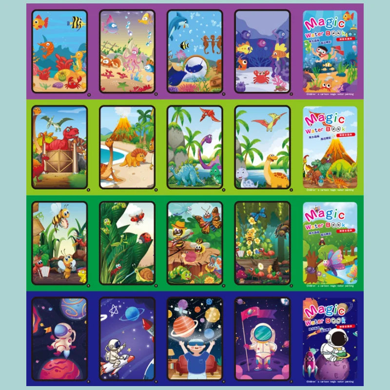 Livro Mágico de Desenho com Água — Diversão Educativa Sem Sujeira!