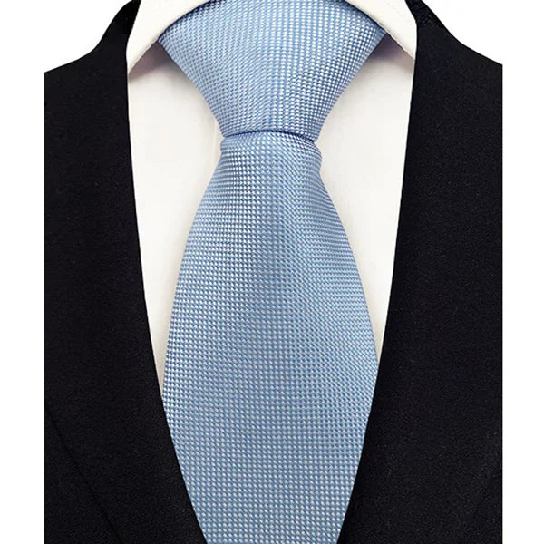 Gravata Masculina Clássica 8cm Jacquard — Estampas Xadrez, Listrada e Floral | Elegante para Casamento, Festa e Social | 41 Cores Disponíveis