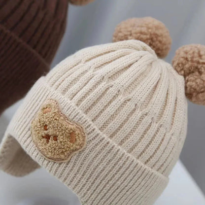 Touca Infantil de Inverno com Orelhinhas de Ursinho — Gorro Quentinho, Fofo e Super Confortável para Bebês